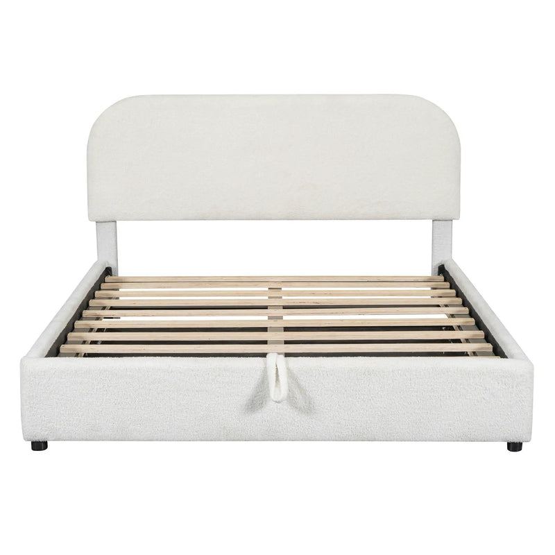 Upholstered Platform Bed With Hydraulic Storage System by Unique Piece Furniture