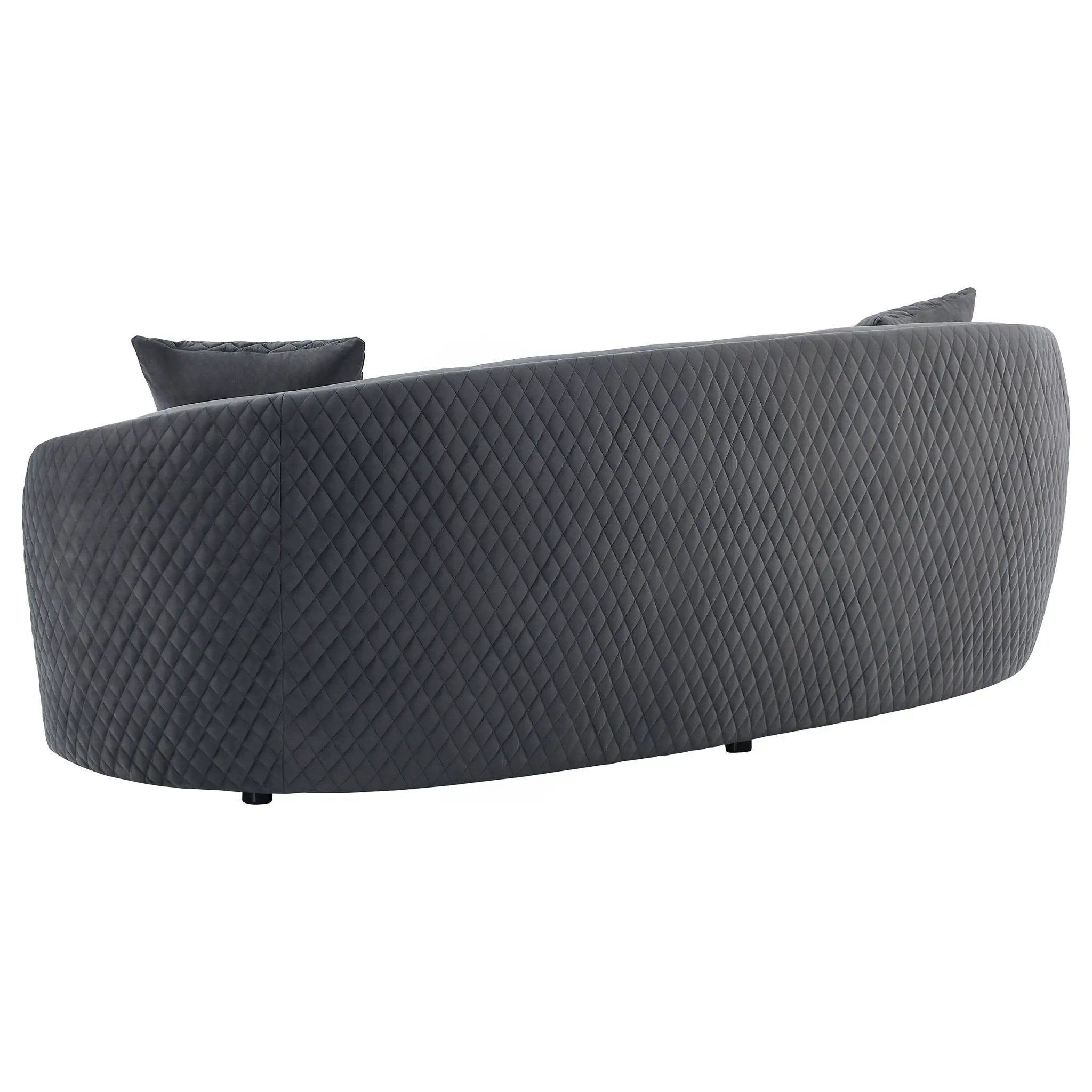 Brookside Velvet Upholstered Curved Sofa Dark Grey by Unique Piece Furniture