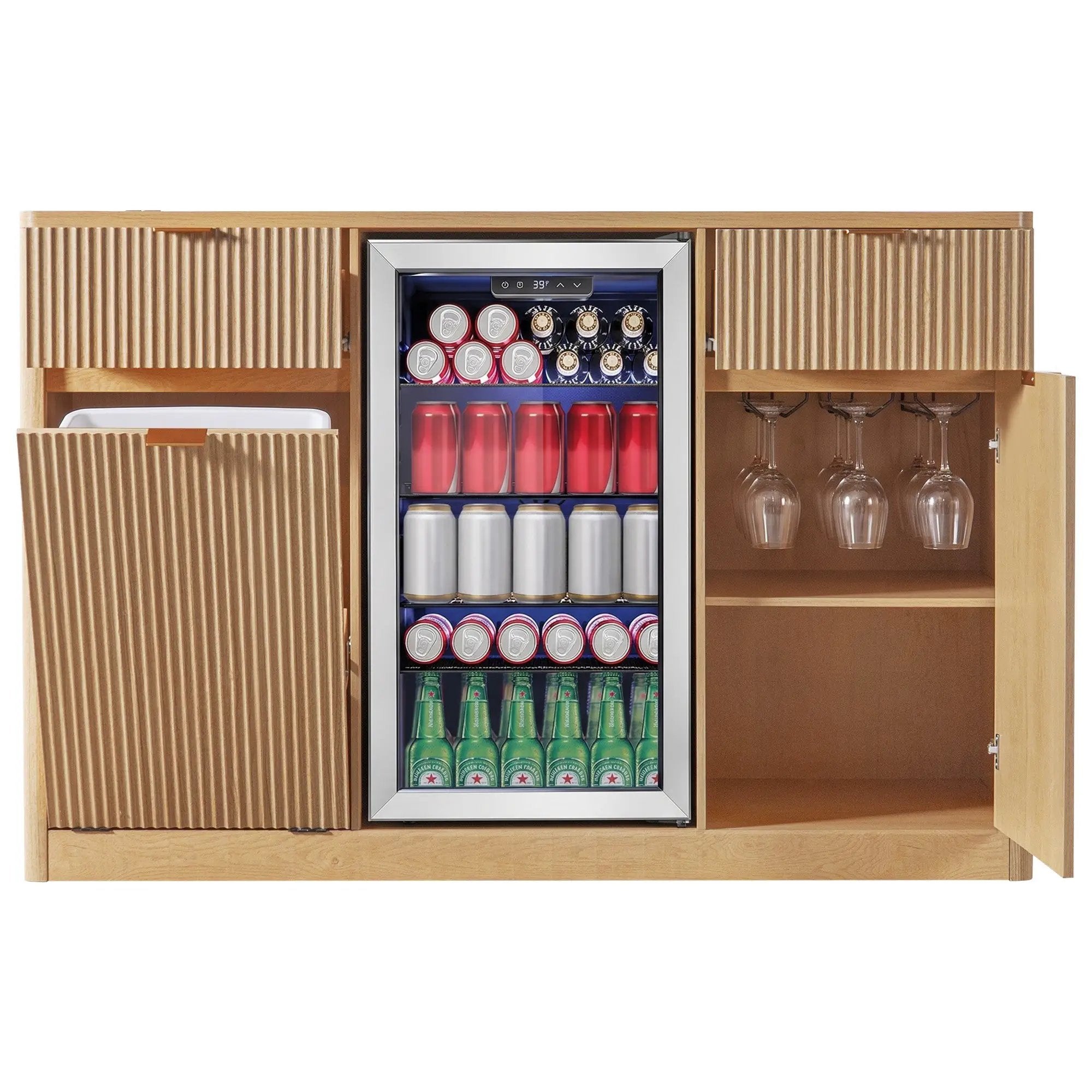 K&K 59" Coffee Bar Cabinet with Fridge Space by HouseOfZazla