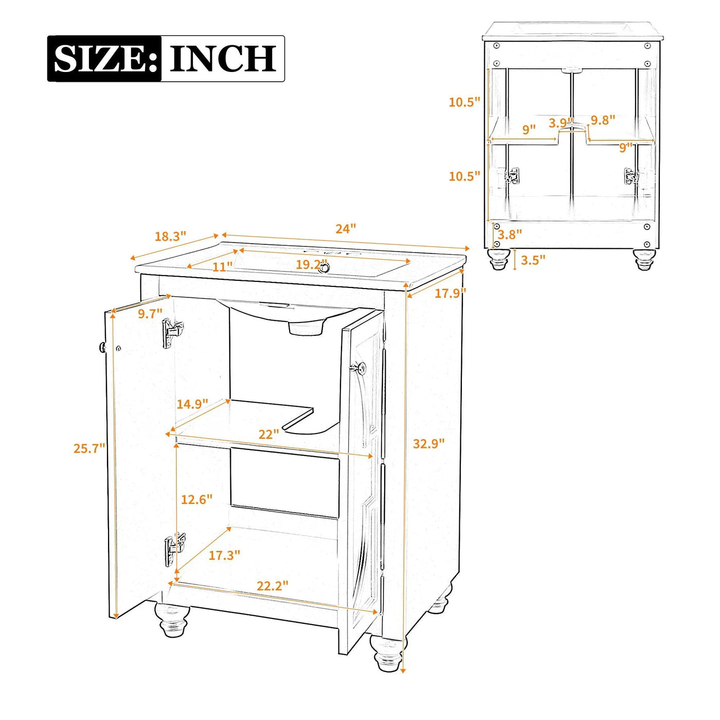 Bathroom Vanity With Ornate Elliptical Motif, Soft Close Hinges by HouseOfZazla