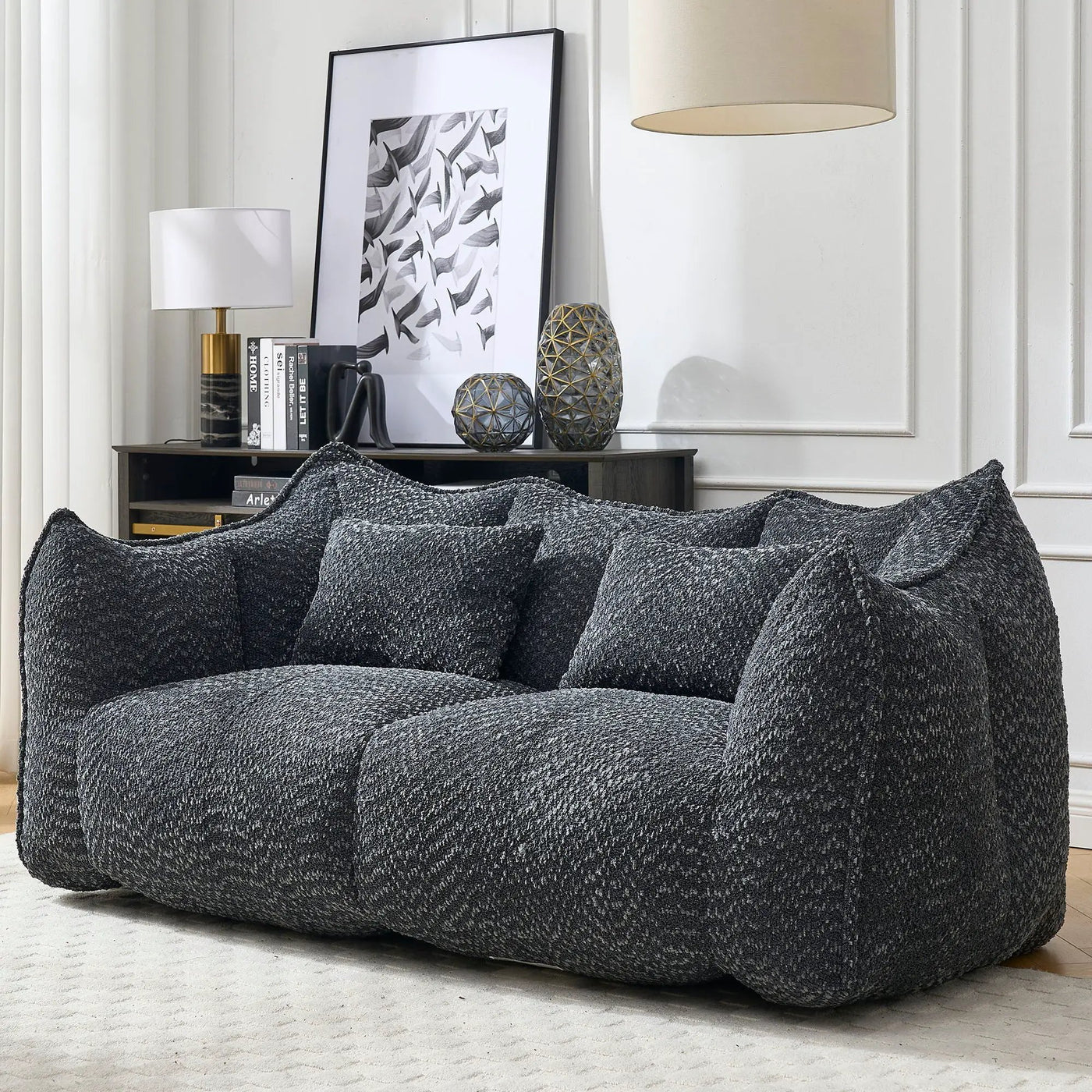 Comfortable Dual Beanbag Chair With High Resilience Foam Core For 2 People by HouseOfZazla