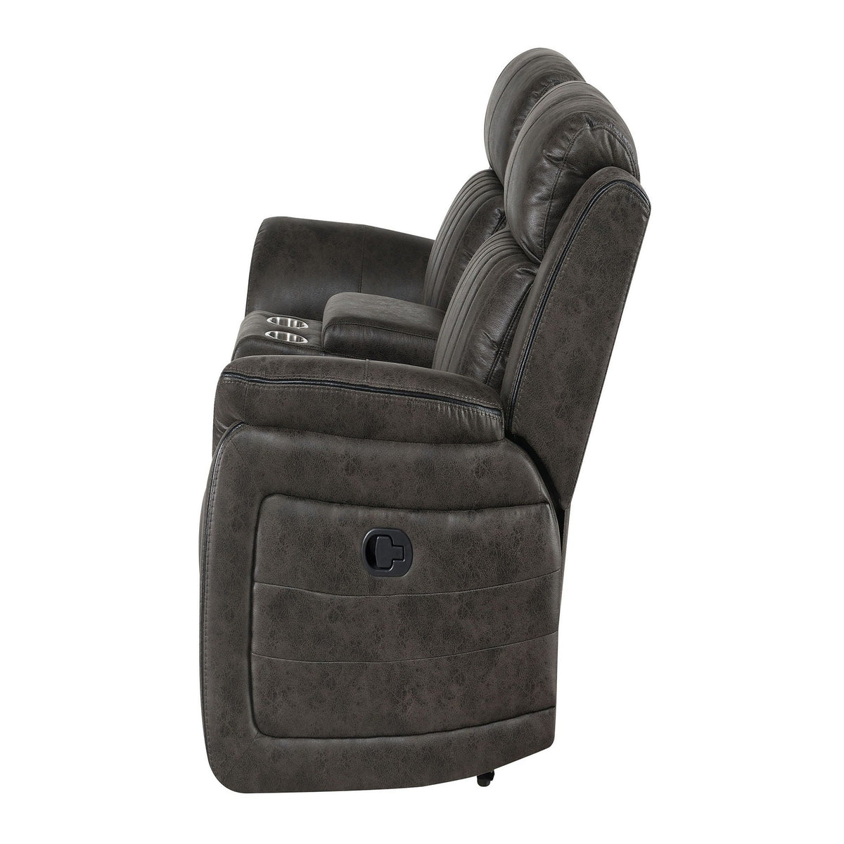 Transitional Reclining Living Room Set with Durable Fabric - Dark Gray, photo 6 of 16