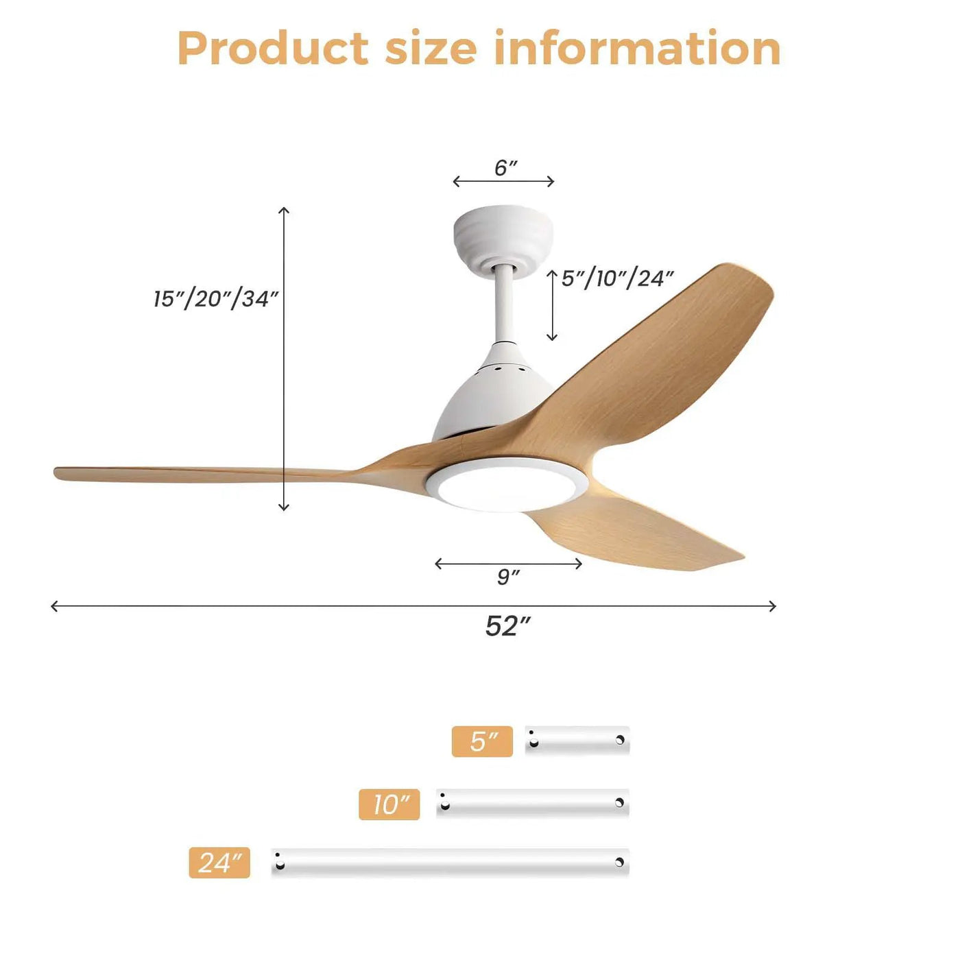 Bredoom Ceiling Fan With Remote Control And LED Light by HouseOfZazla