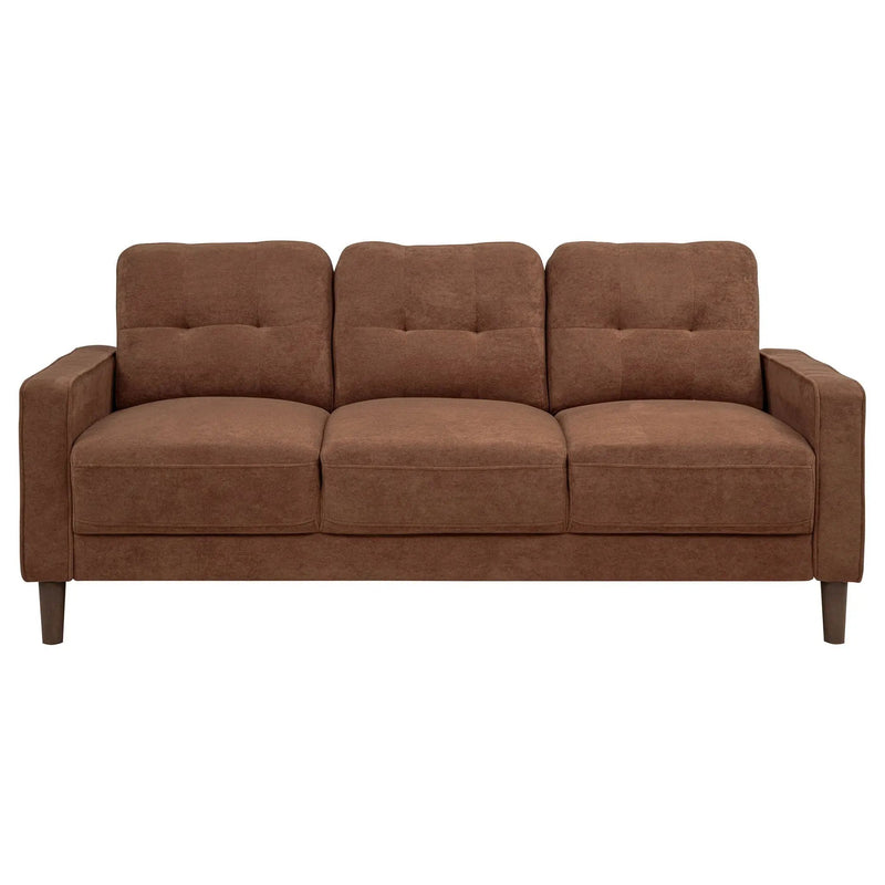 Bowen II 2-piece Fabric Upholstered Track Arm Sofa Set Rust by Unique Piece Furniture