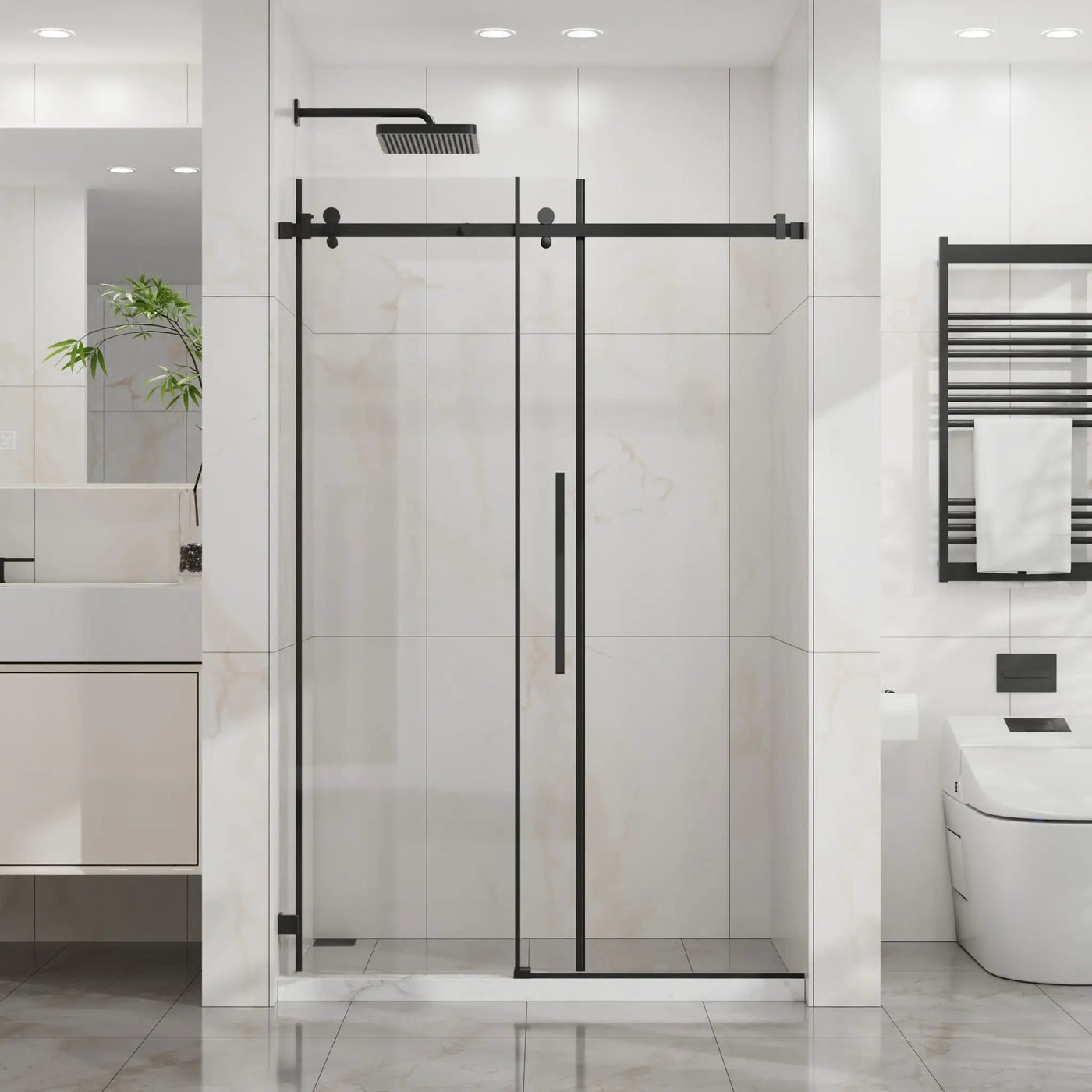 Frameless Tub Sliding Shower Door With Easy Clean Coating by HouseOfZazla