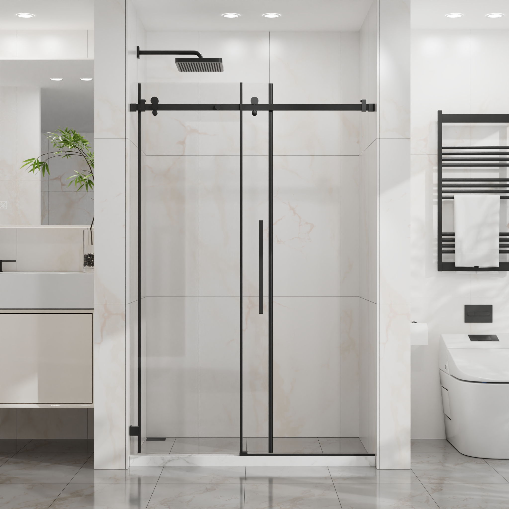 Frameless Tub Sliding Shower Door With Easy Clean Coating by HouseOfZazla