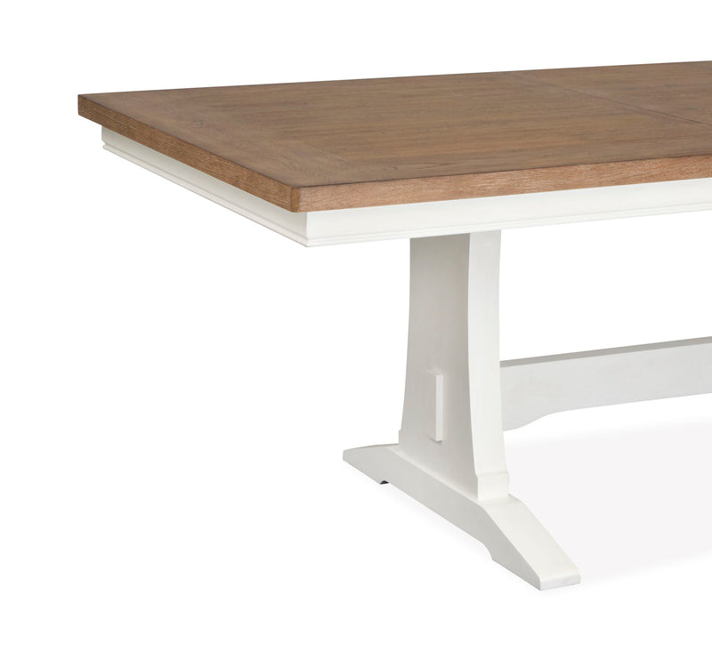 Kingston - Extendable Trestle Dining Table - Whisper White And Cerused Nutmeg, photo 4 of 7