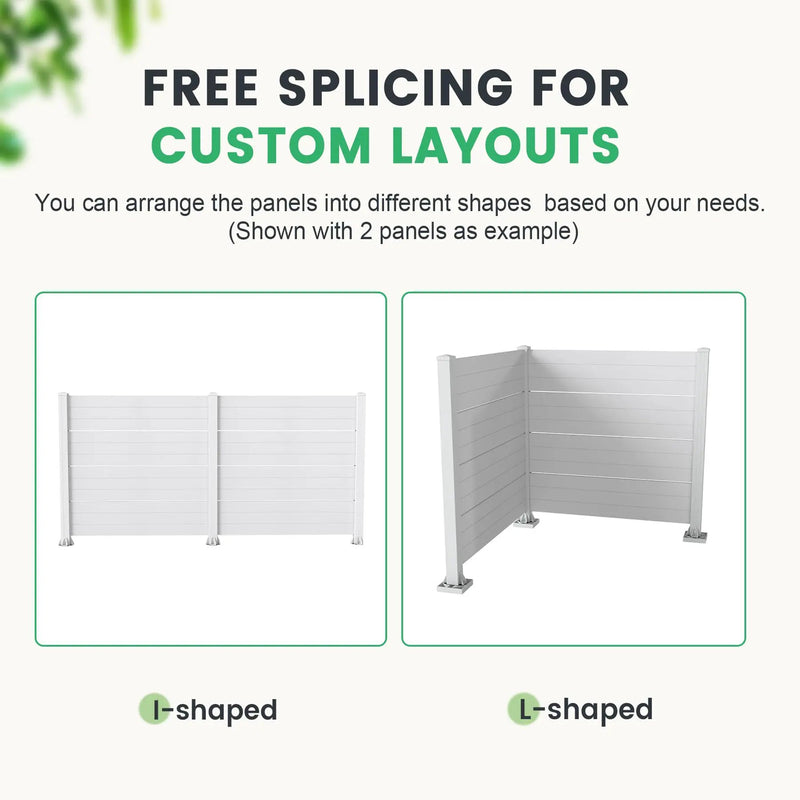 50" W x 49" H Outdoor Privacy Screen with Aluminum Posts, 2 Panels by HouseOfZazla