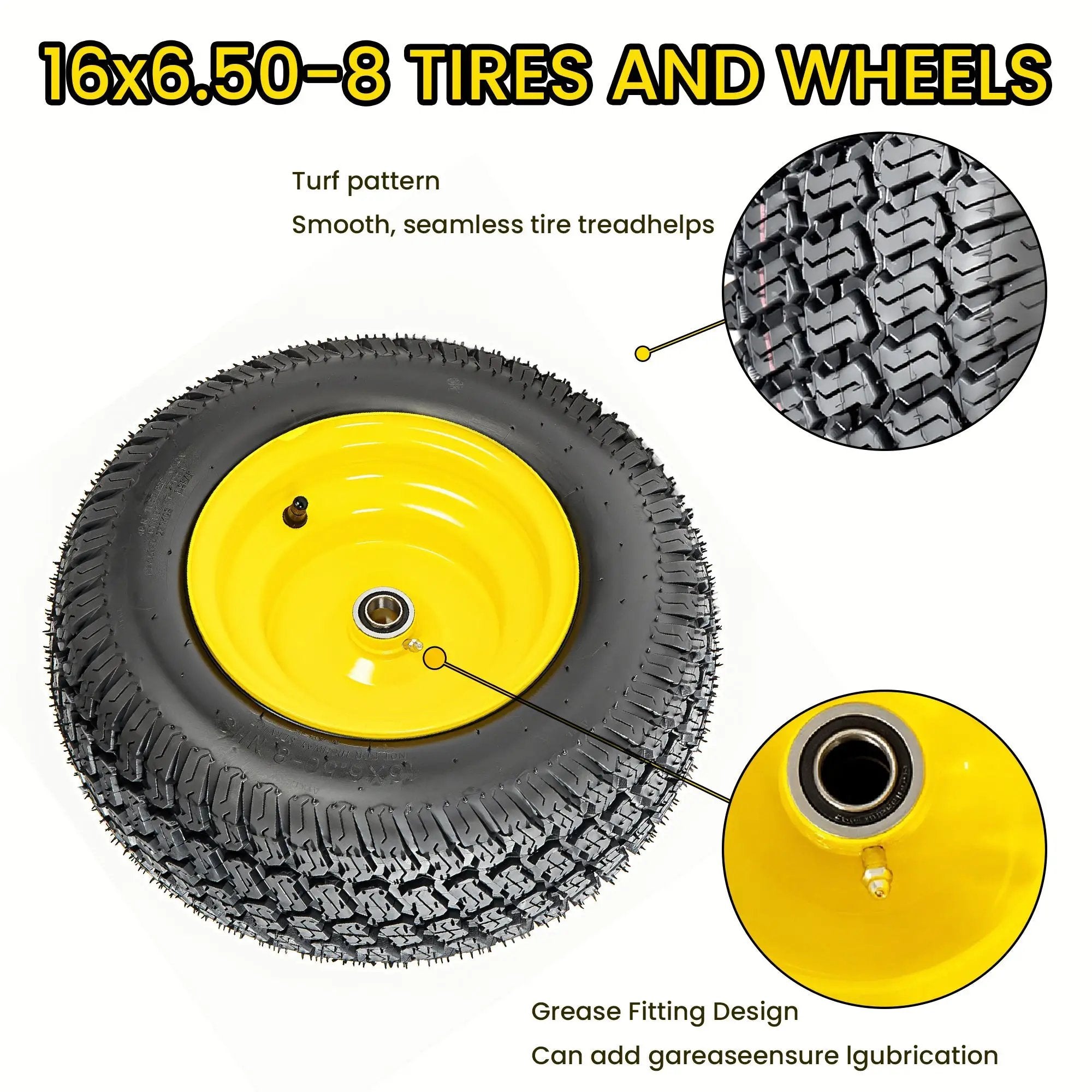Set of 2 Lawn Mower Tires and Wheel Assembly by HouseOfZazla