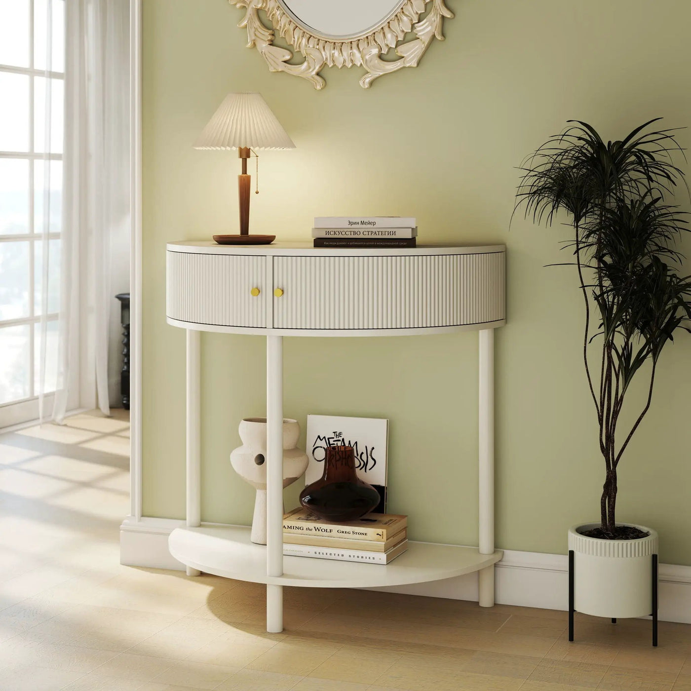 Demi Lune - Console Table With 2 Storage Drawers by Unique Piece Furniture