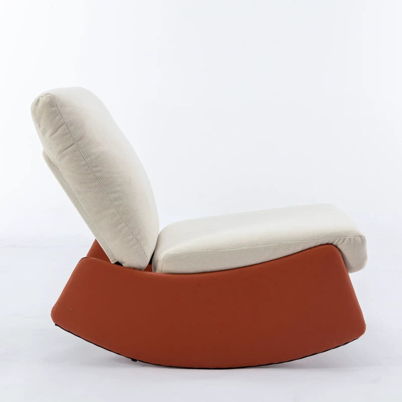 Modern Rocking Chair Recliner, Comfy Rocker Nursery Chair With Footrest, Accent Reading Chair, Upholstered Lounge Chair For Relaxing, Resting, Soft Padded Rocker For Indoor Living Room Bedroom by HouseOfZazla