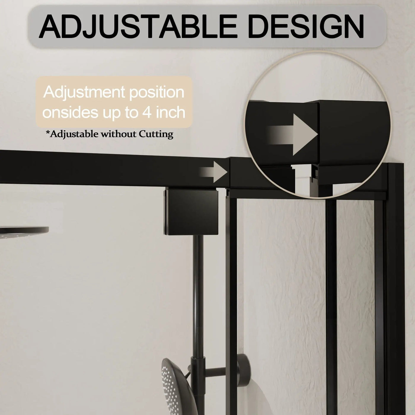Semi Frameless Pivot Hinged Shower Door, Reversible Design by HouseOfZazla