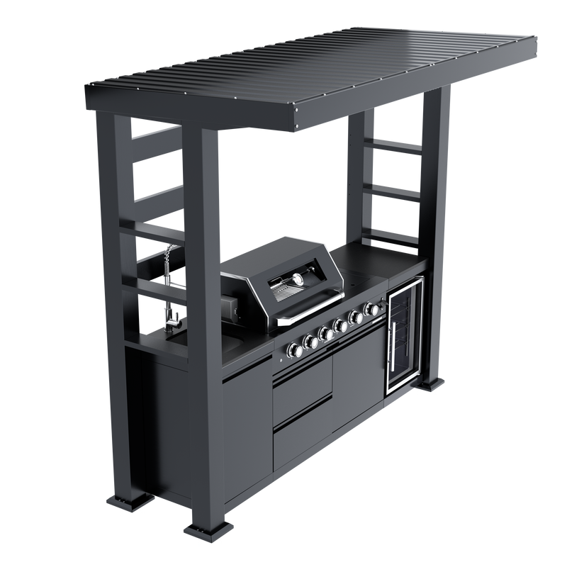 97-Inch 4-Burner Deluxe Stainless Steel Gas Outdoor Kitchen Grill by HouseOfZazla