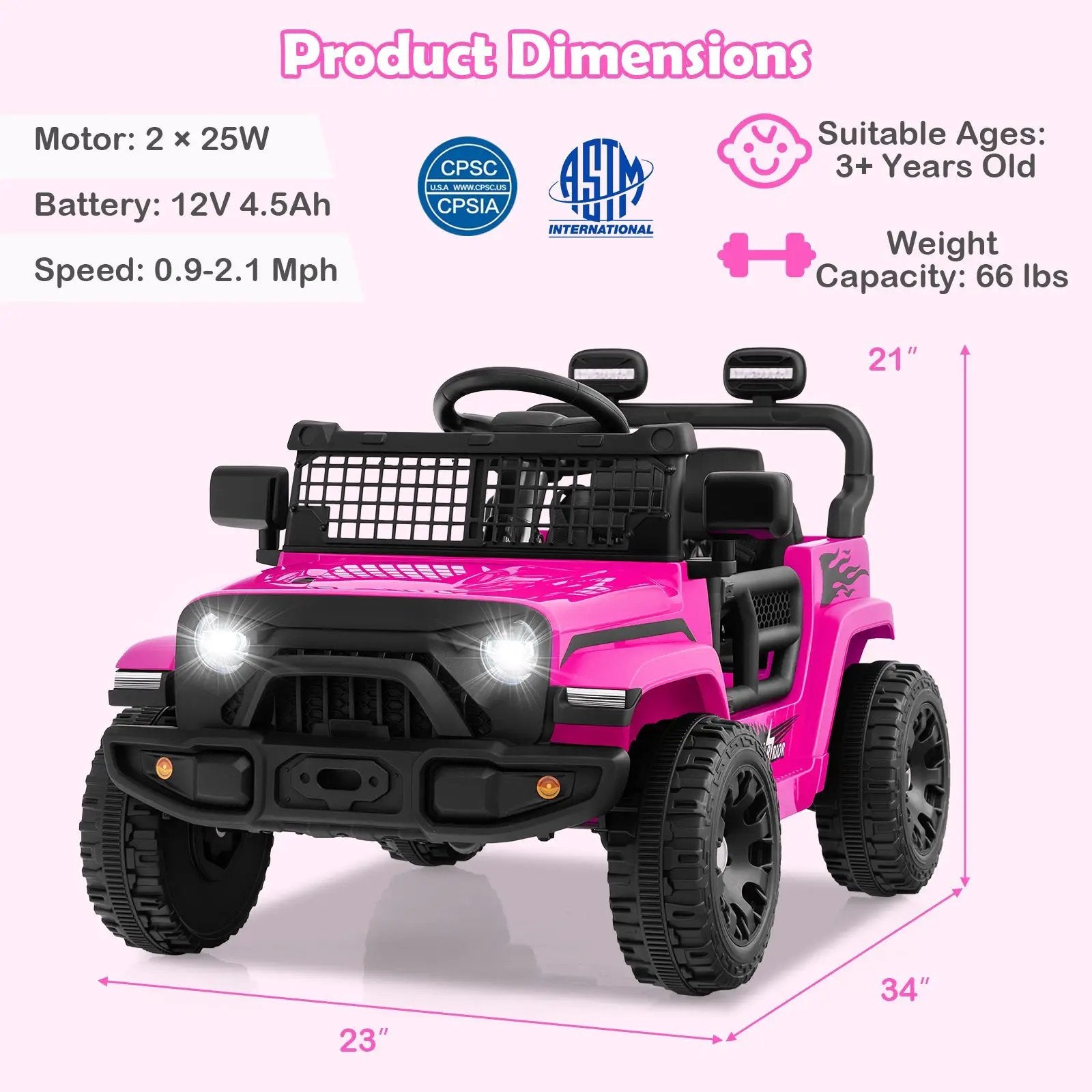 12V Kids Ride on Truck Car Battery Powered Electric Vehicle by DirectDeals