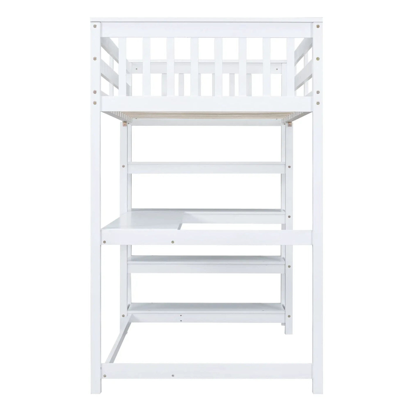 Loft Bed With Storage Shelves And Under Bed Desk by HouseOfZazla