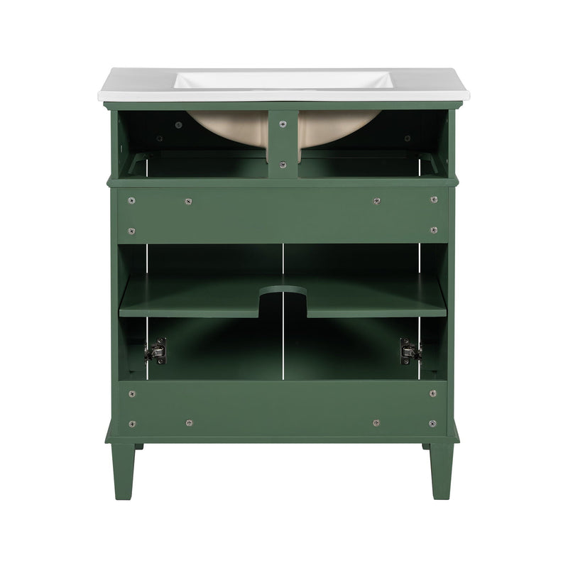 Bathroom Vanity With Ceramic Basin, Soft Close Door And Adjustable Shelves by HouseOfZazla