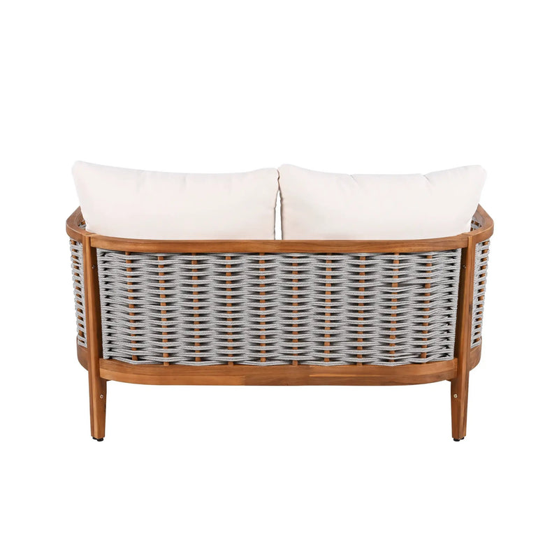 Outdoor Unique Tub Design 4-Seat Sofa Set with Woven Rope by HouseOfZazla