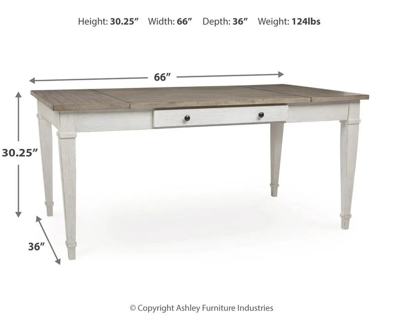 Skempton - RECT DRM Table w/Storage - White by Unique Piece Furniture