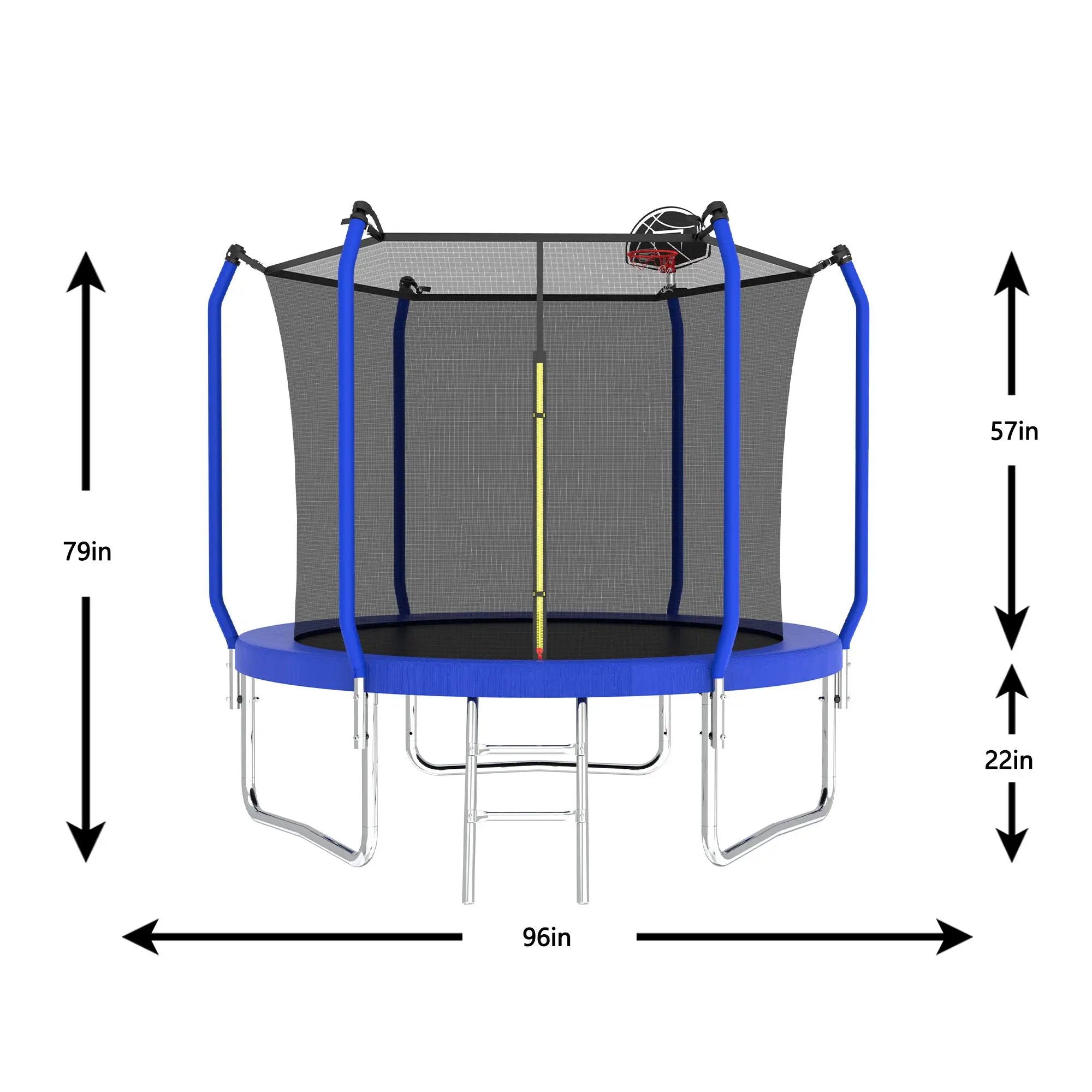 Trampoline With Basketball Hoop, Astm Approved Reinforced Type Outdoor Trampoline With Enclosure Net by HouseOfZazla