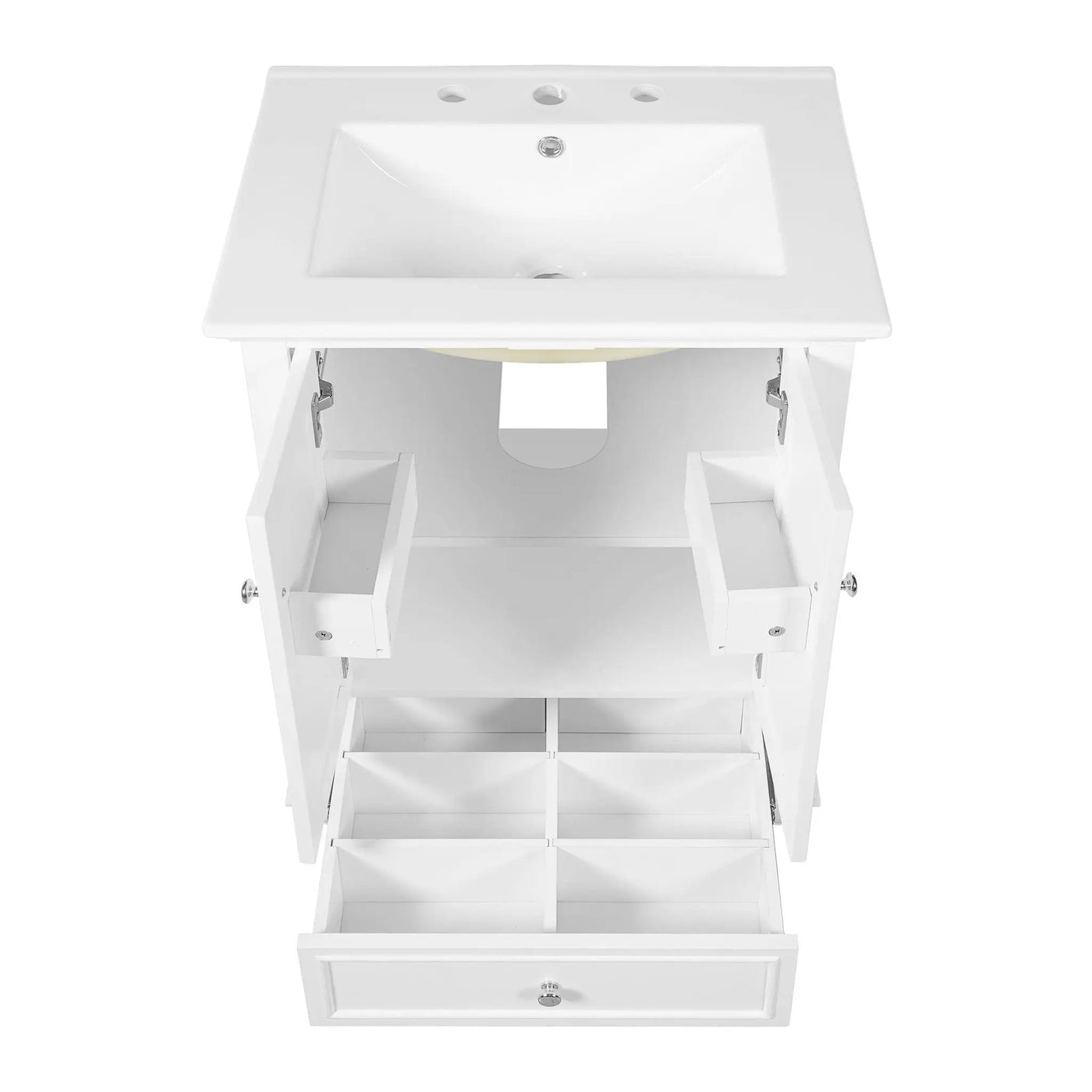 Modern Bathroom Vanity With Sink, Cabinet With Drawer And Dividers, Rectangular Storage Unit by HouseOfZazla