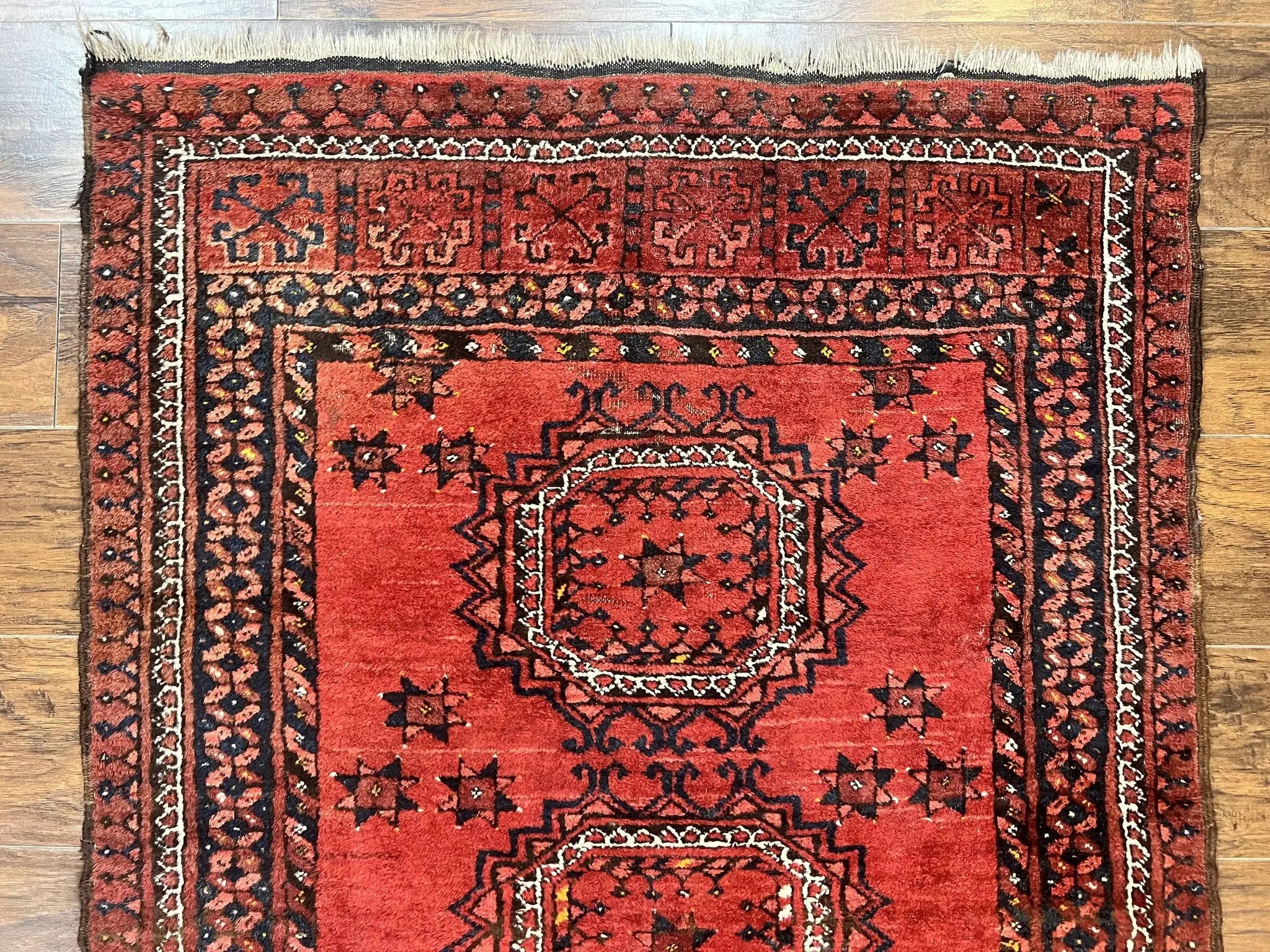 Afghan Rug 3x6, Semi Antique Vintage Oriental Carpet, Wool Handmade Red Rug, Tribal Rug, Afghan Beshir Rug by Jewel Rugs