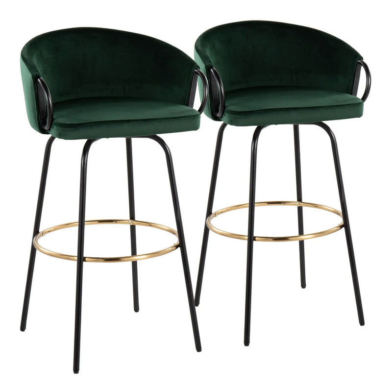 Claire - Contemporary / Glam Barstool With Footrest (Set of 2) by Unique Piece Furniture