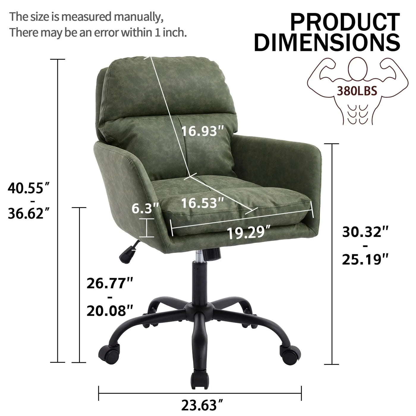 Office Chair With Adjustable Height, Ergonomic Design by HouseOfZazla