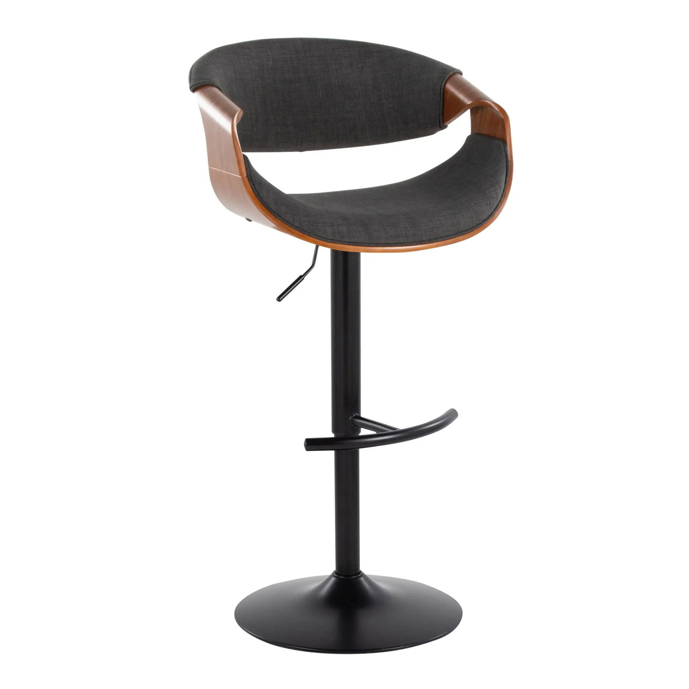 Curvo - Mid Century Modern Adjustable Barstool With Swivel & Rounded T Footrest (Set of 2) by HouseOfZazla