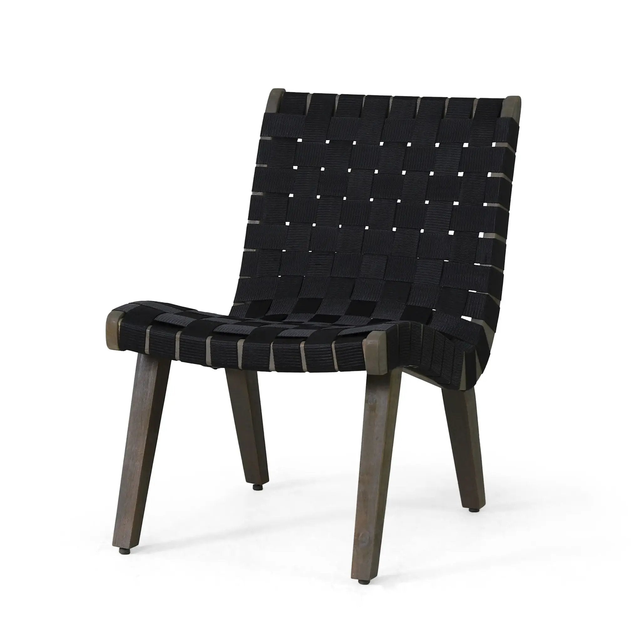 Lounge Chair With Stunning Rope Weave Design, Set of 2 - Black by HouseOfZazla