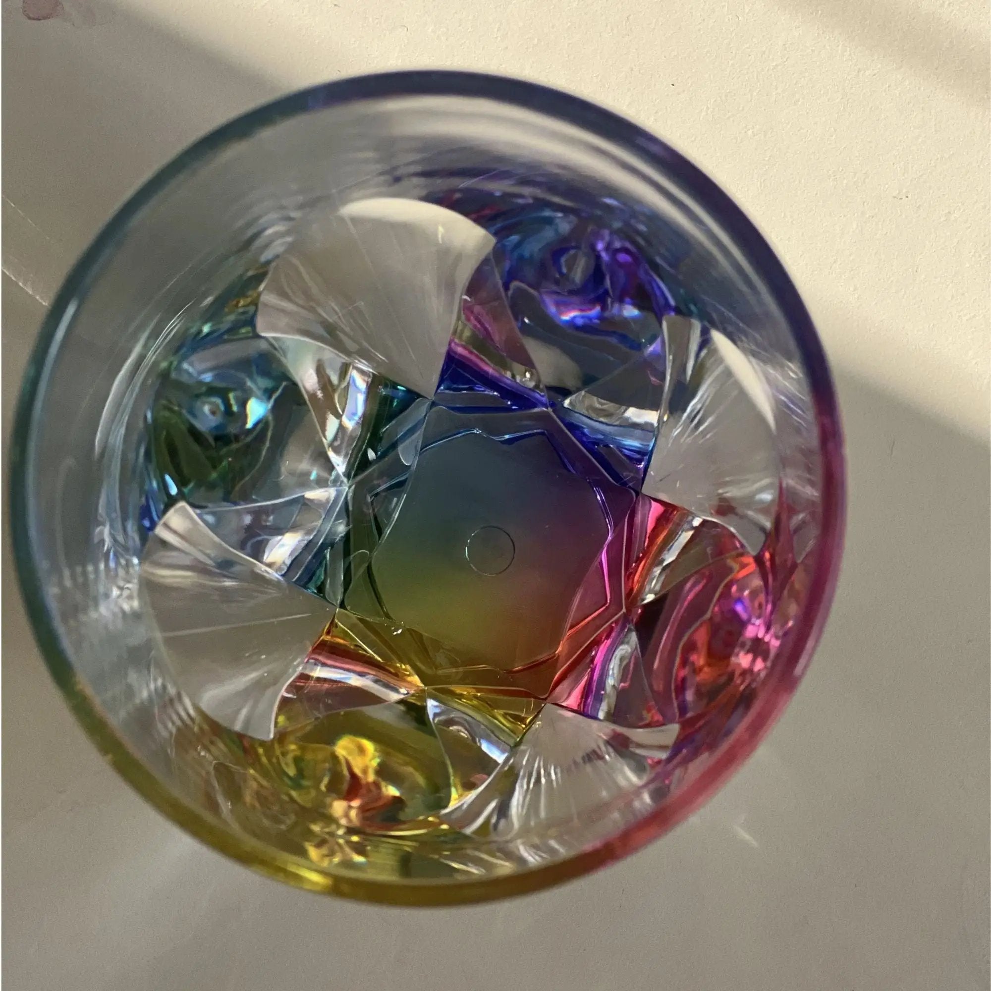 Rainbow Diamond Acrylic Glasses Drinking (Set of 4) Hi Ball 17Oz, Bpa Free Plastic Cocktail Glasses - Clear by HouseOfZazla