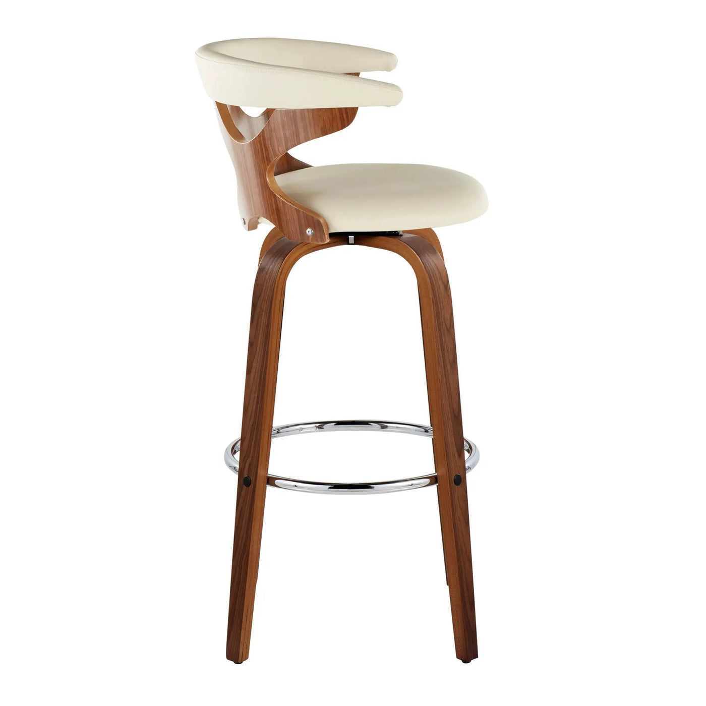Gardenia - Mid Century Modern Fixed Height Barstool With Swivel With Round Footrest (Set of 2) by HouseOfZazla