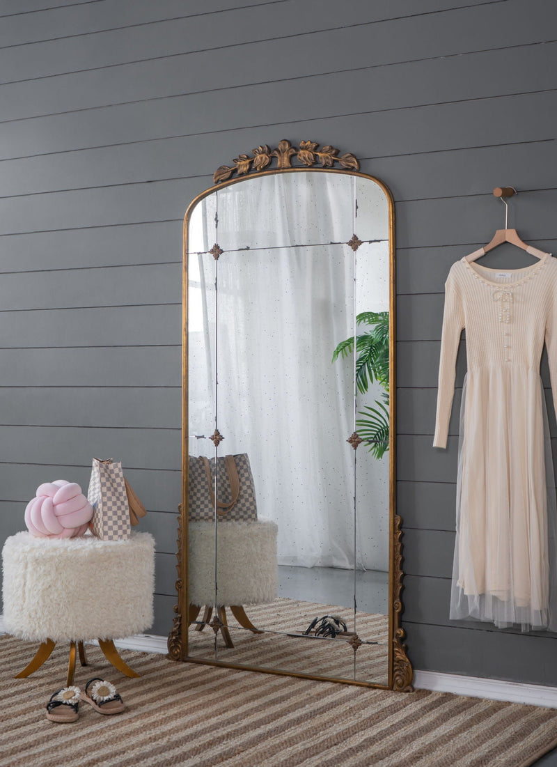 Gold Full Length Floor Mirror with Antique Metal Frame - 40.2" x 76", photo 4 of 9
