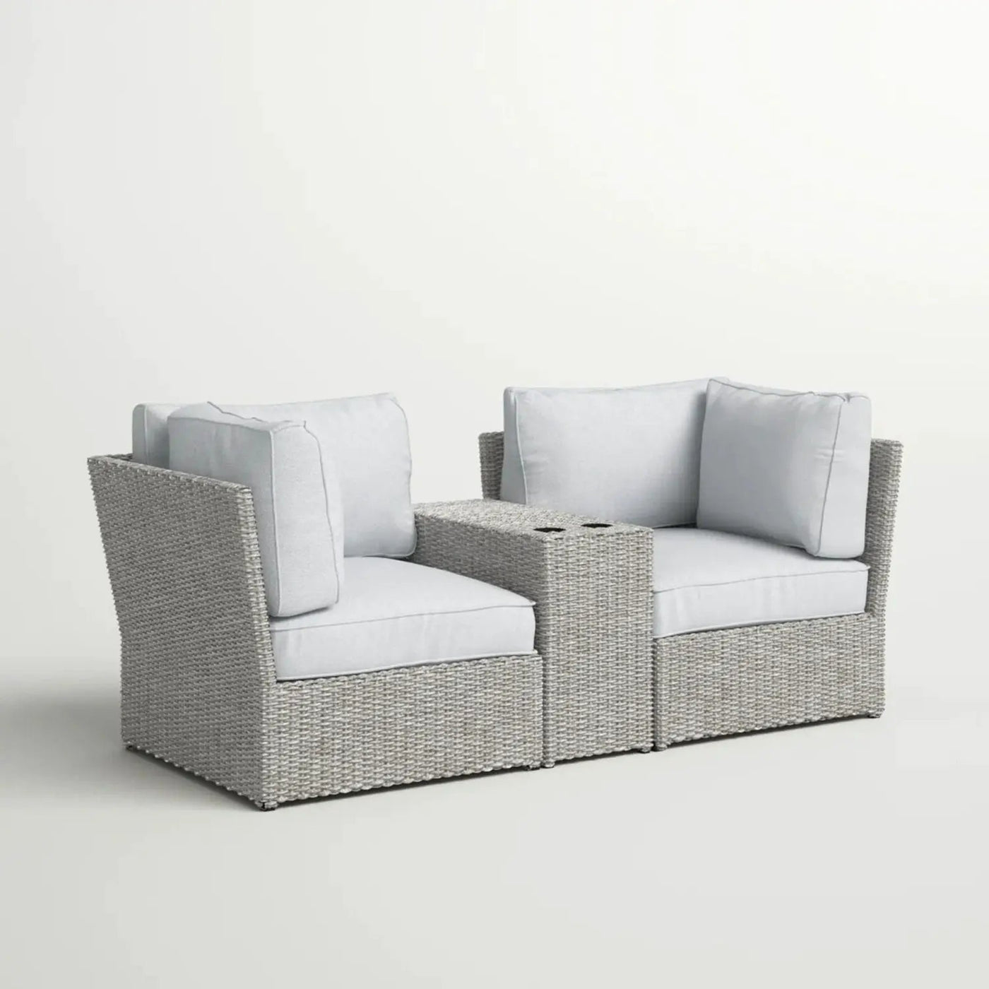 Outdoor Wicker Loveseat With Cushions by Unique Piece Furniture