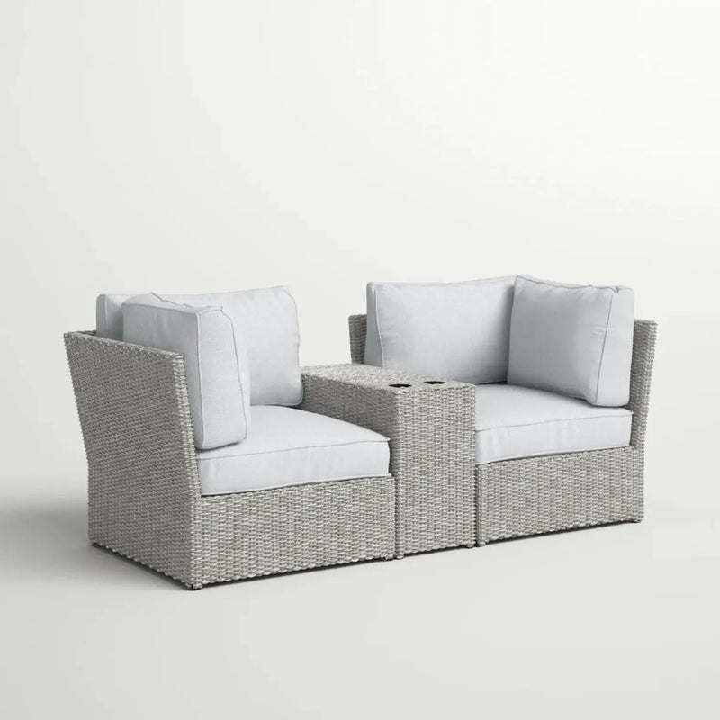 Outdoor Wicker Loveseat With Cushions by HouseOfZazla