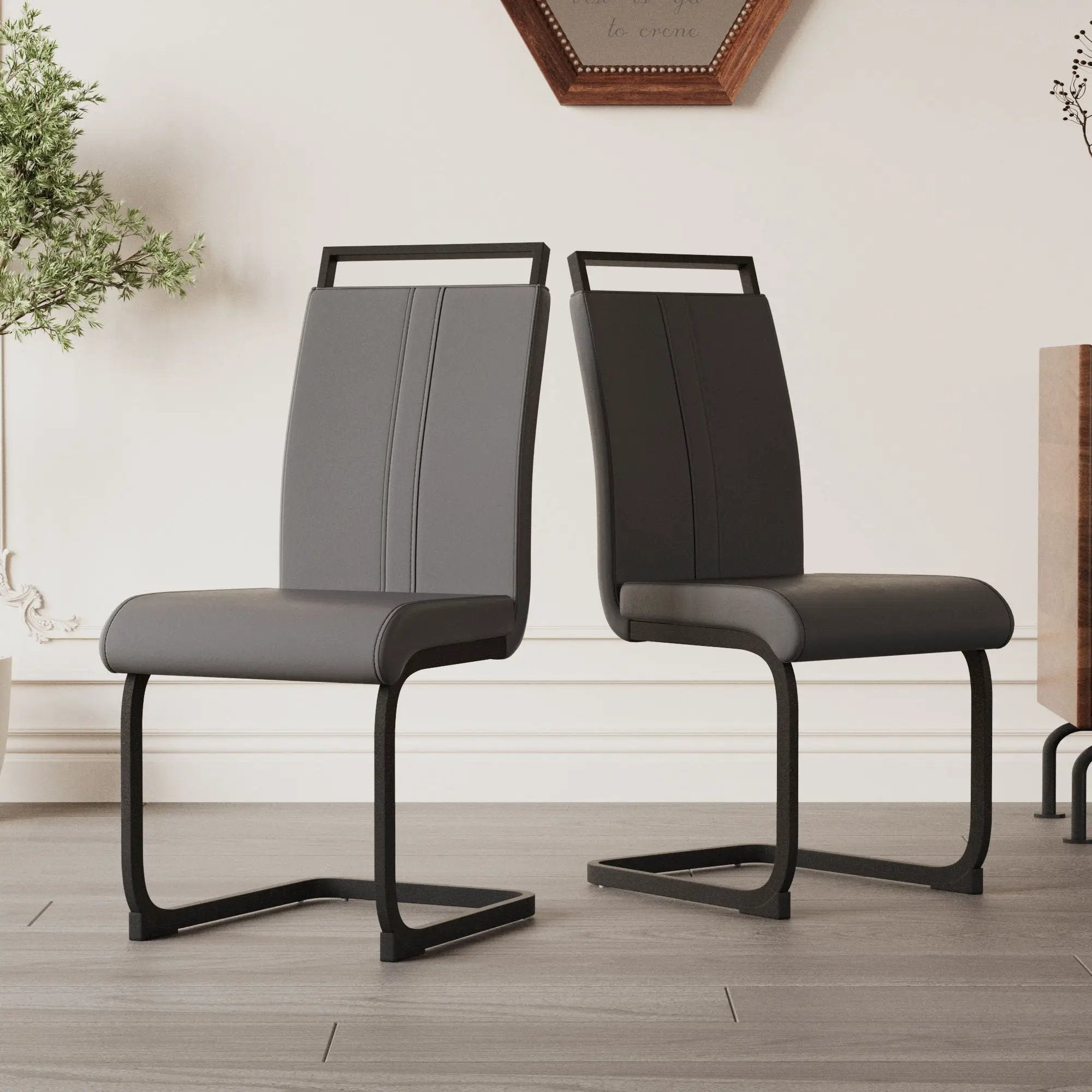 Modern Dining Chairs With High Back Upholstered Design Metal Legs by Unique Piece Furniture