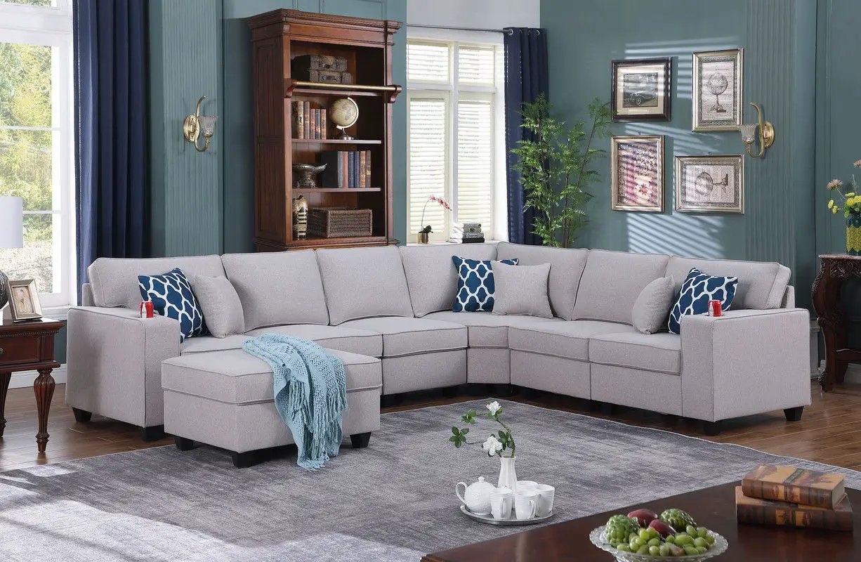 Cooper - Sectional Sofa With Ottomans And Cupholder by Unique Piece Furniture