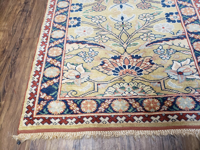 Hallway Runner Rug, Kitchen Runner, Sultanabad Hand Knotted Rug, Farmhouse Rug, 1950s Rug, Mahal Rug, Turkish Rug, Long Runner, Yellow by Jewel Rugs