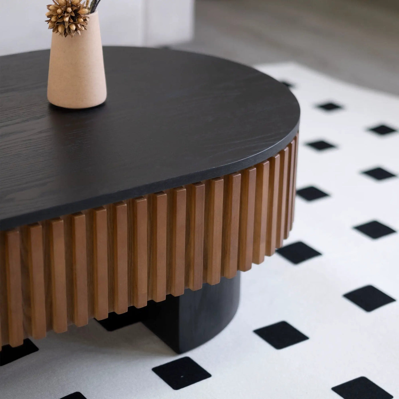 Elliptical Living Room Coffee Table With Hidden Storage And Removable Tabletop by HouseOfZazla