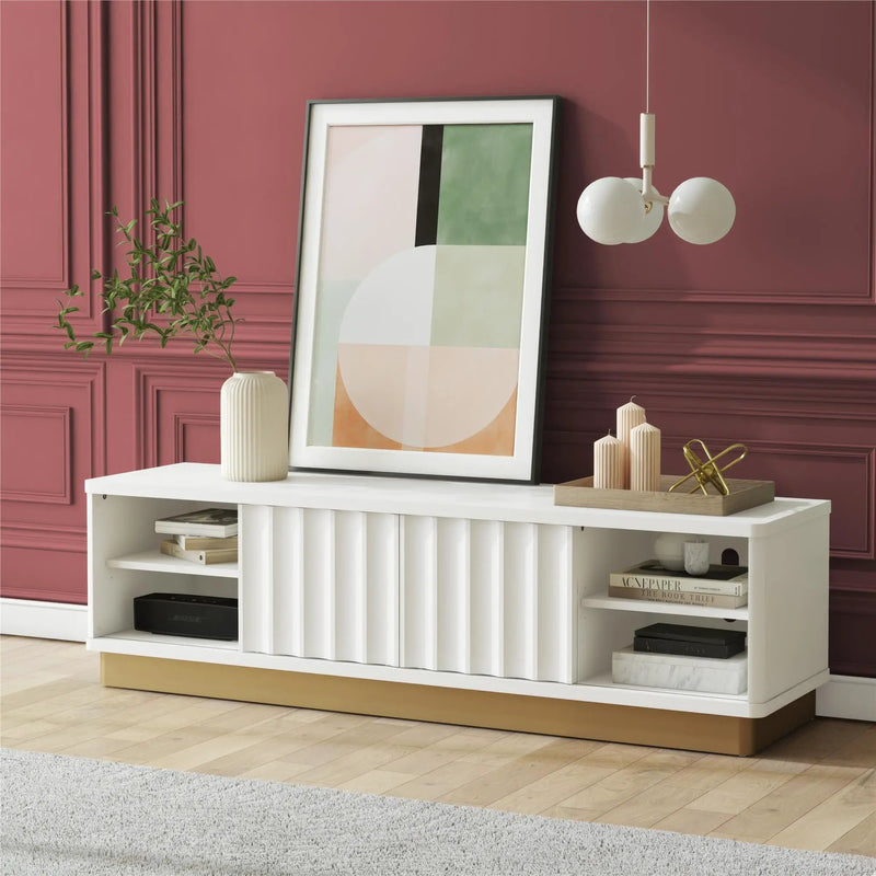 Rene - Scalloped TV Stand For TVs Up To 65" - White by Unique Piece Furniture