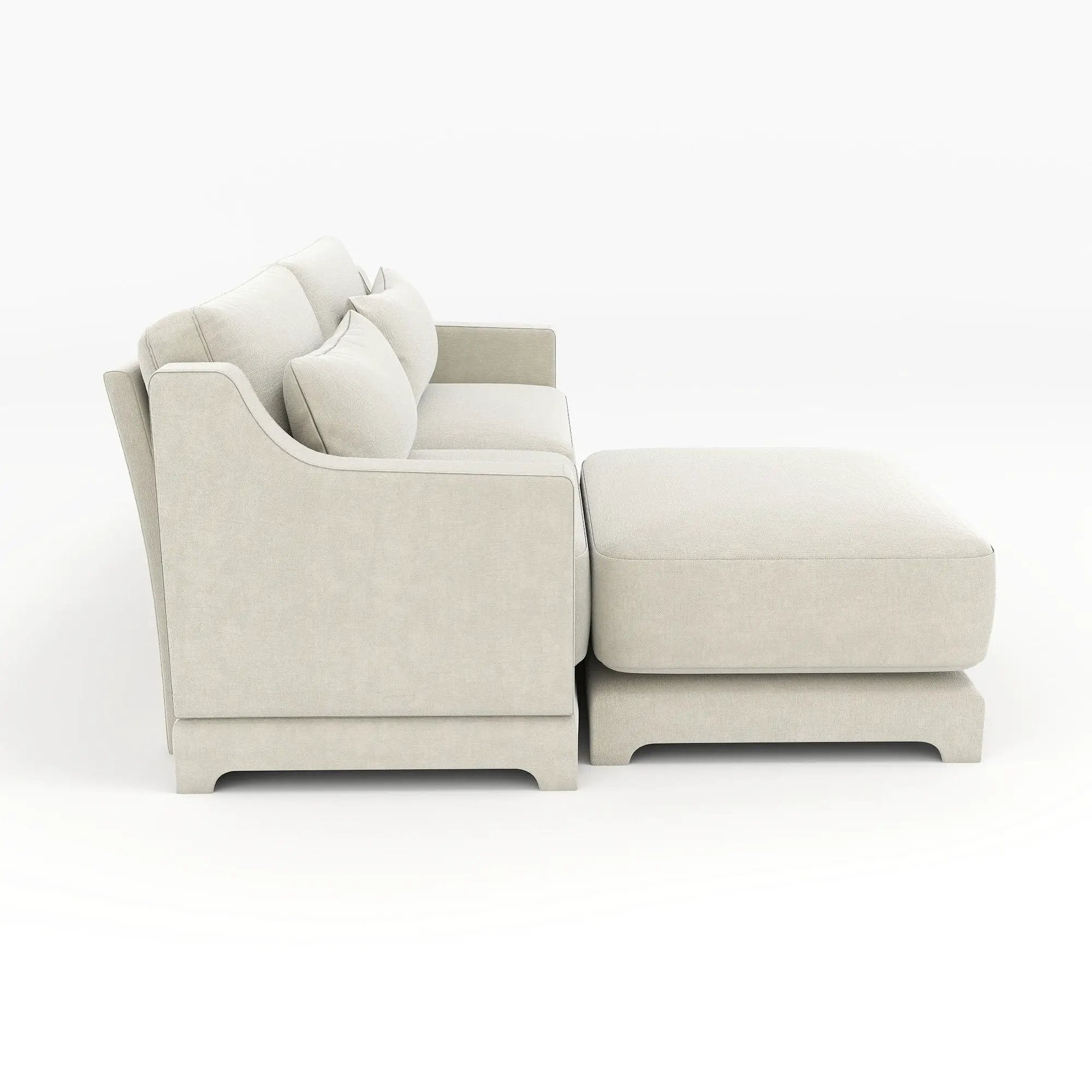 Stylish Sofa With Ottoman And Lumbar Pillows, Ergonomic Design by HouseOfZazla