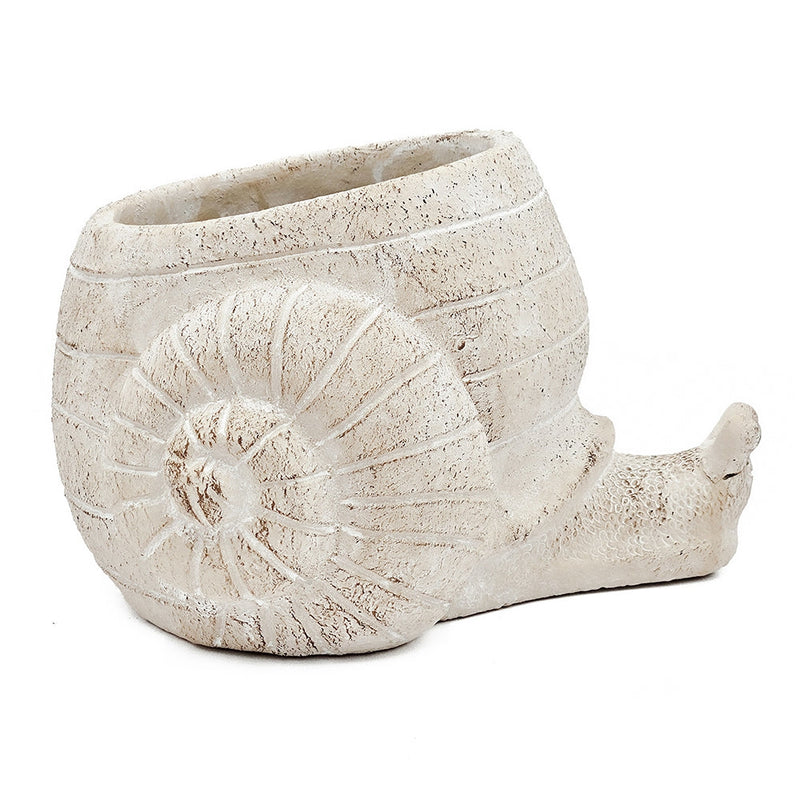 Decorative Cement Planter with Abstract Design - Natural Finish, photo 2 of 10