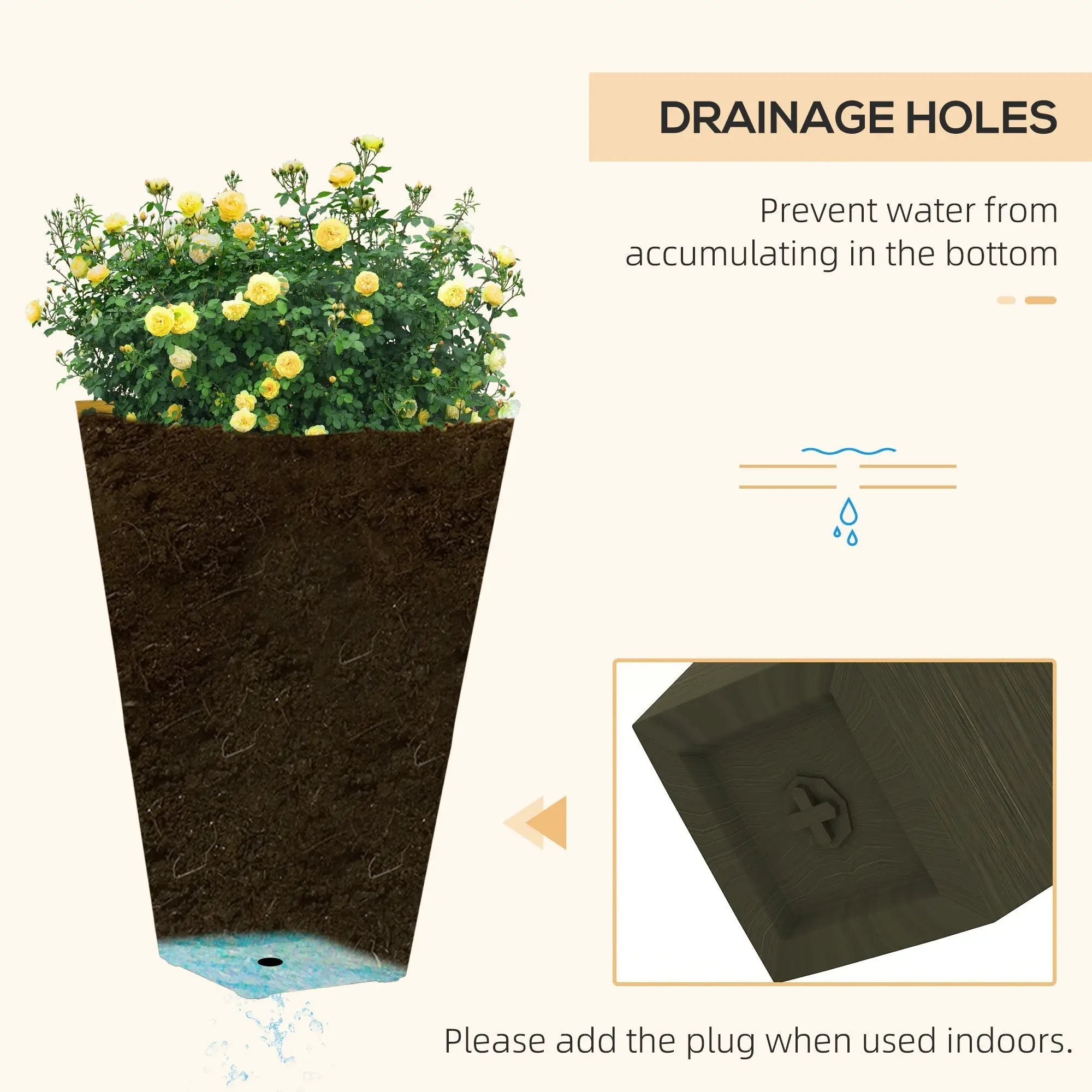 Outsunny 28" Tall Outdoor Planters, Set of 3 by HouseOfZazla