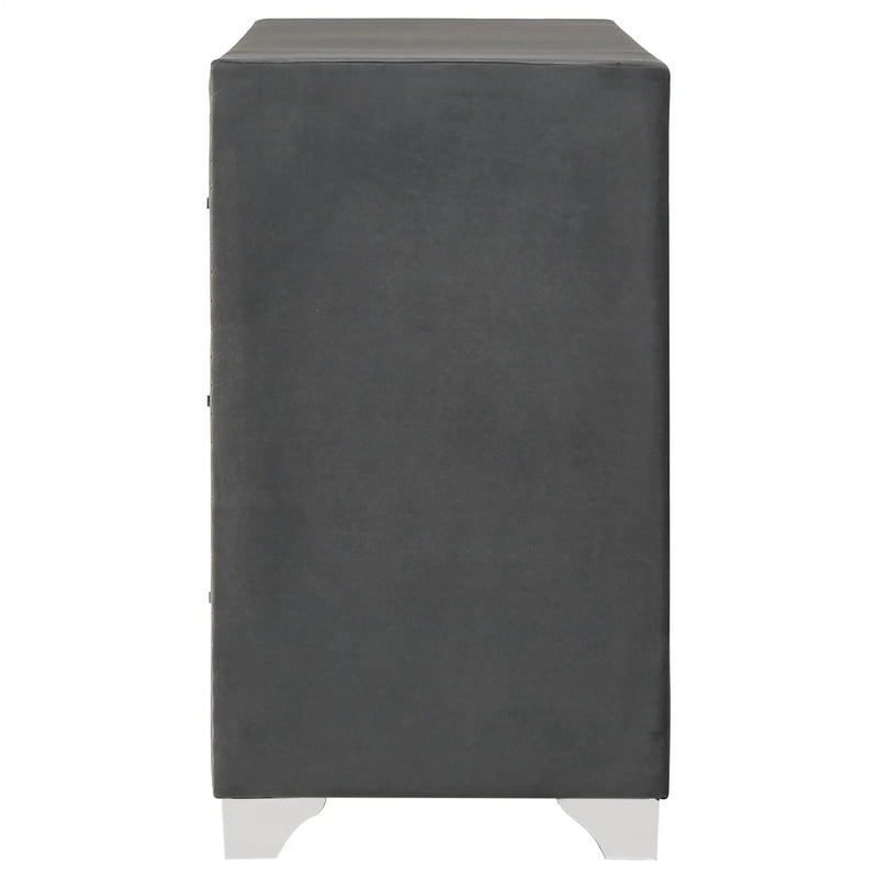 Melody 6-drawer Upholstered Dresser Grey by Unique Piece Furniture