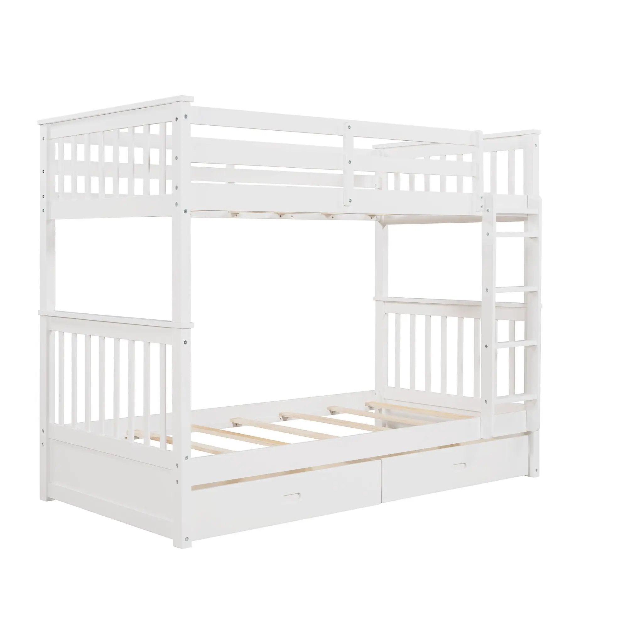 Bunk Bed With Ladders And 2 Storage Drawers by Unique Piece Furniture