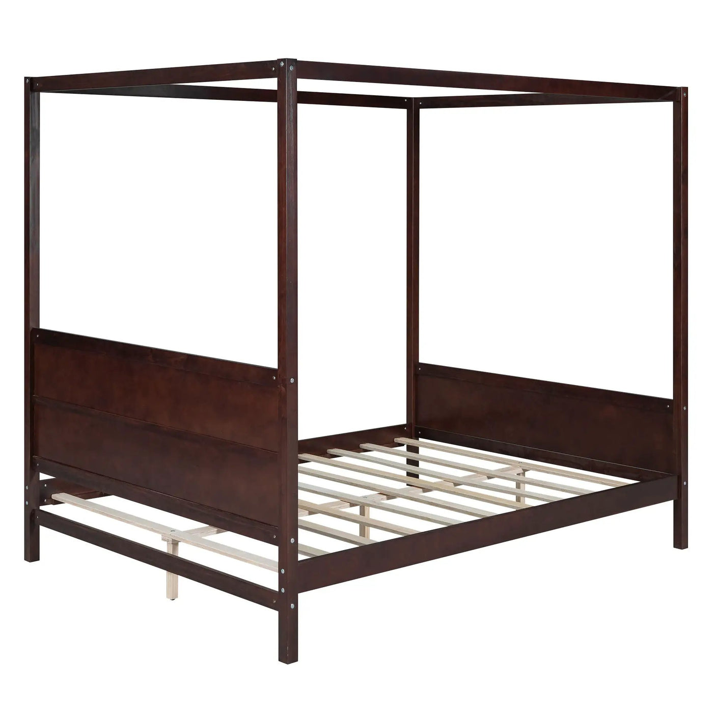 Canopy Platform Bed With Headboard And Footboard, Slat Support Leg by HouseOfZazla