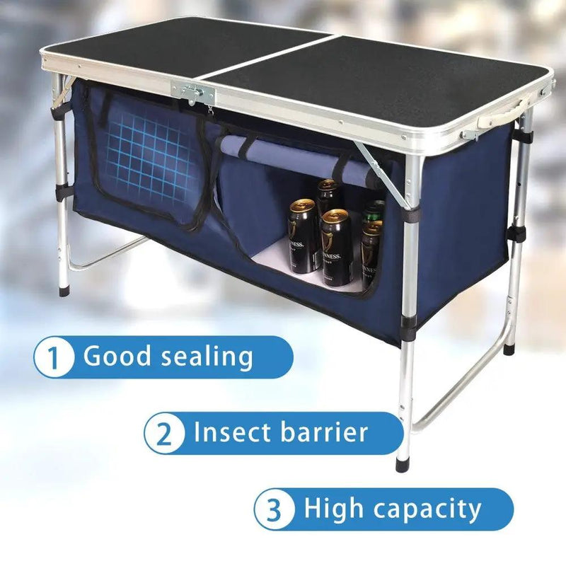 Folding Camping Table With Storage Compartment by HouseOfZazla