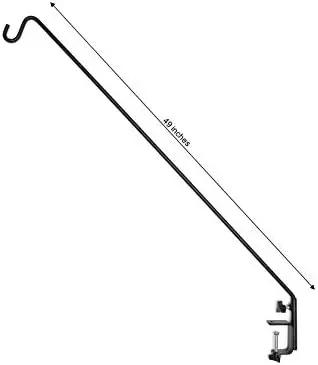 Ashman Deck Hook (1 Pack, 49-Inch Deck Hook), Double Forged Solid Metal Single Piece Rod, Ideal for Bird Feeders, Plant Hangers, Coconut Shell Hanging Baskets, and Lanterns. by GreenHaven Gardens