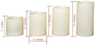 CANDLE CHOICE Outdoor Battery Operated Flameless Candles with Remote & Timer Waterproof Plastic Realistic Flickering Fake Electric LED Pillars for Lantern Garden Wedding Christmas Decorations 4 Pack by GreenHaven Gardens