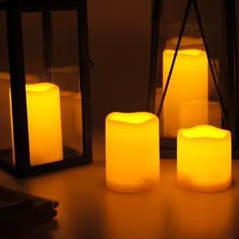 CANDLE CHOICE Outdoor Battery Operated Flameless Candles with Remote & Timer Waterproof Plastic Realistic Flickering Fake Electric LED Pillars for Lantern Garden Wedding Christmas Decorations 4 Pack by GreenHaven Gardens