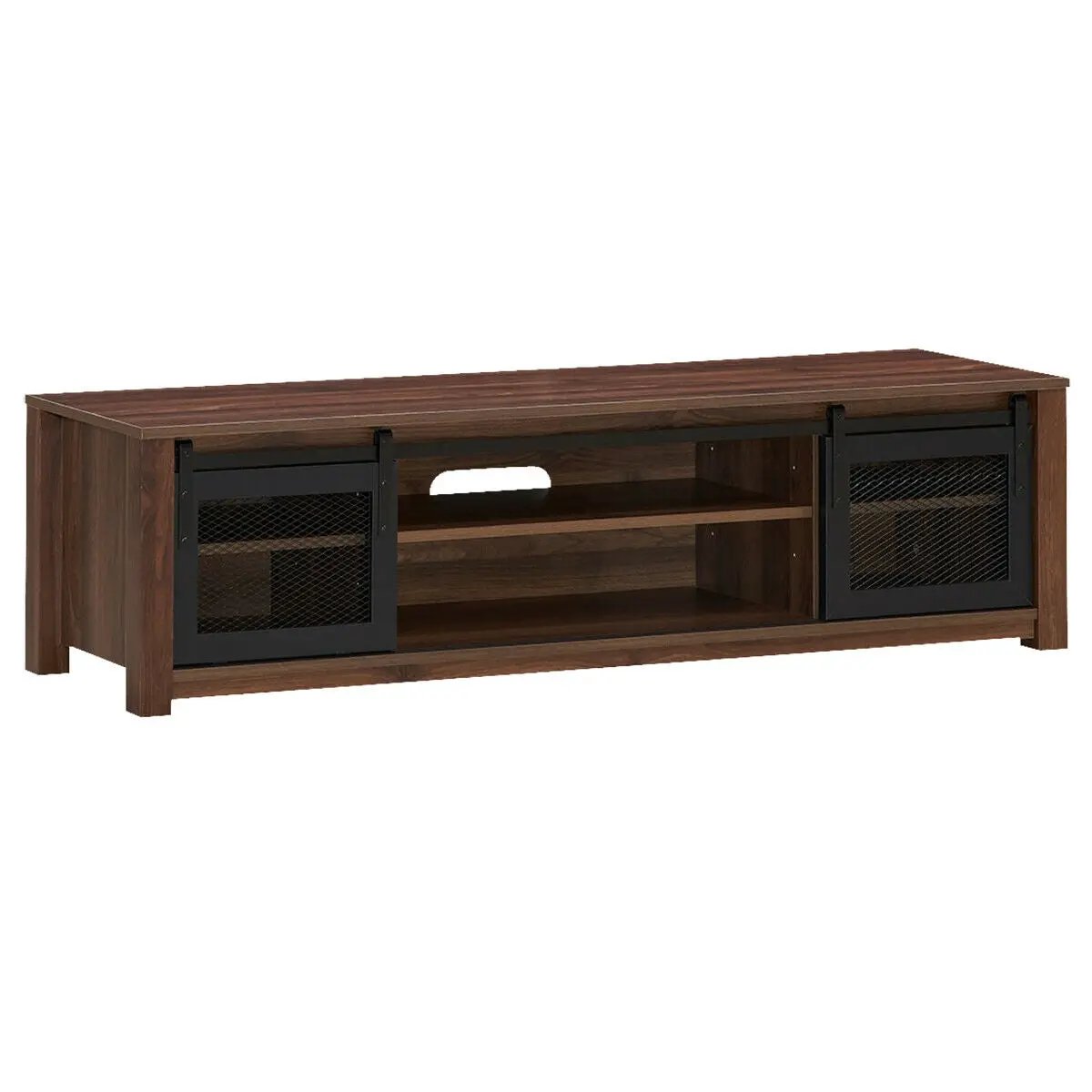 TV Stand Entertainment Center for TV's up to 65 Inch with Adjustable Shelves-Brown by DirectDeals
